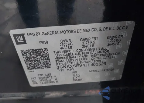 2018 Chevrolet Equinox Lt from USA, damaged, VIN 3GNAXSEV4JL401529